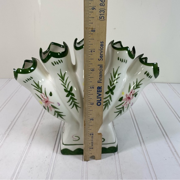 Vintage Five finger fan ceramic bud vase - Picture 4 of 7